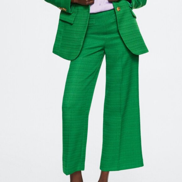 Mango Pants - NWT Mango Elegant High Waisted Green Women's Pants - size 4